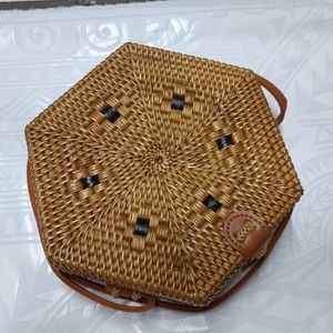 Handwoven Round Rattan Bag